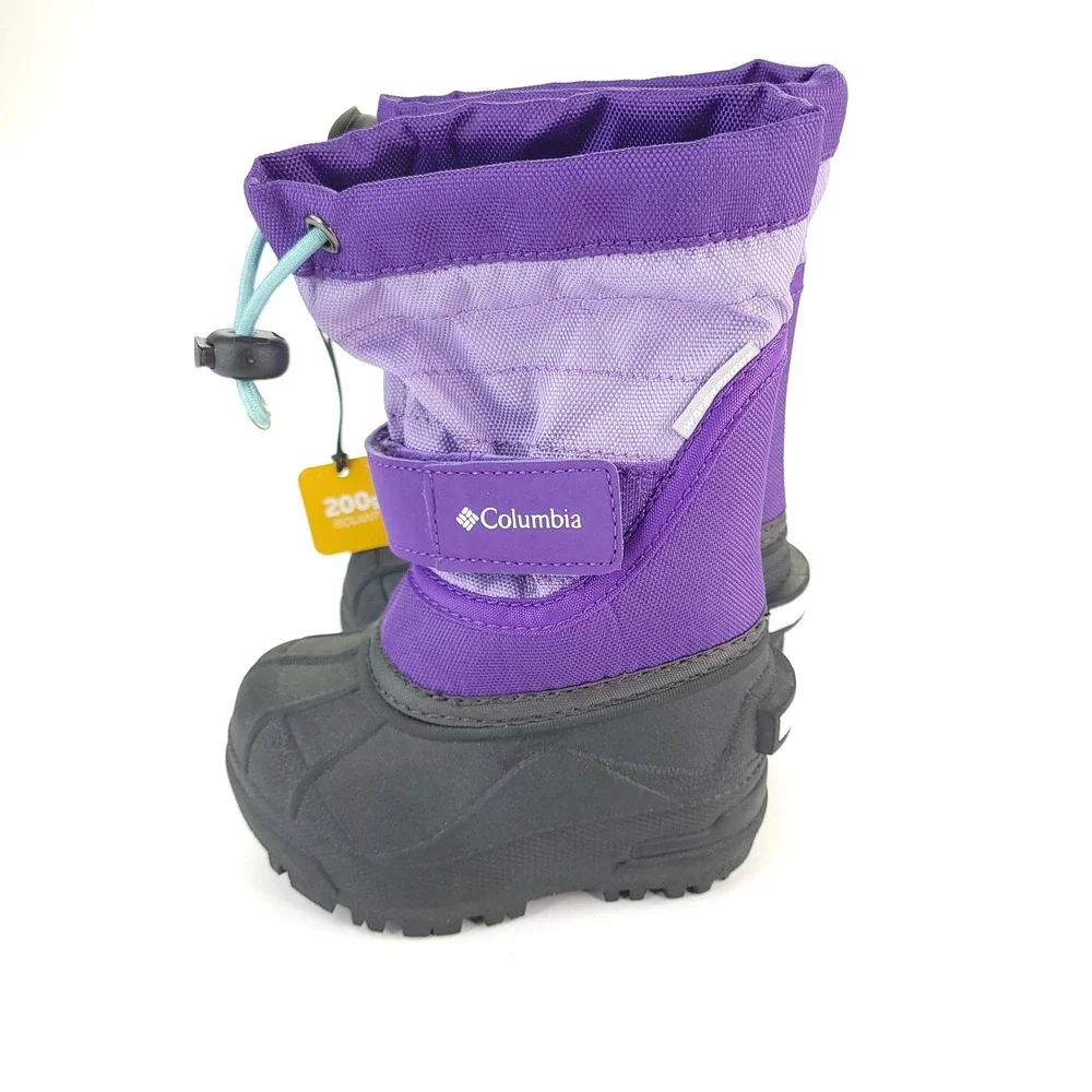 Columbia‎ Powderbug Plus II Snow Boots Toddler 4 Purple Black Winter Insulated